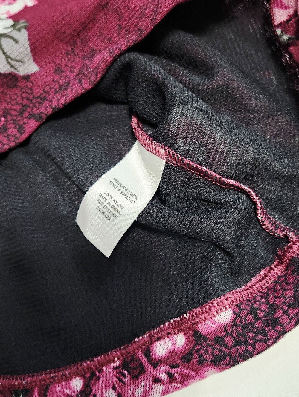 Reflections Floral Long-Sleeve Top in Burgundy and Pink size XL - Picture 10 of 11